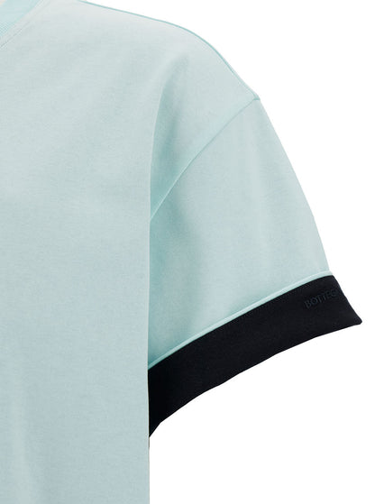 Bottega Veneta Men Light Blue Double Layer T-Shirt In Cotton Man by Luosophy