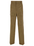 Gucci Men Beige High-Waisted Pants With Logo Patch In Cotton Man by Luosophy