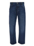 Bottega Veneta Men Blue Straight Jeans With Logo Patch In Denim Man by Luosophy