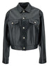 Balenciaga Women Black Cropped Jacket With Silver-Tone Branded Buttons In Super Smooth Leather Woman by Luosophy