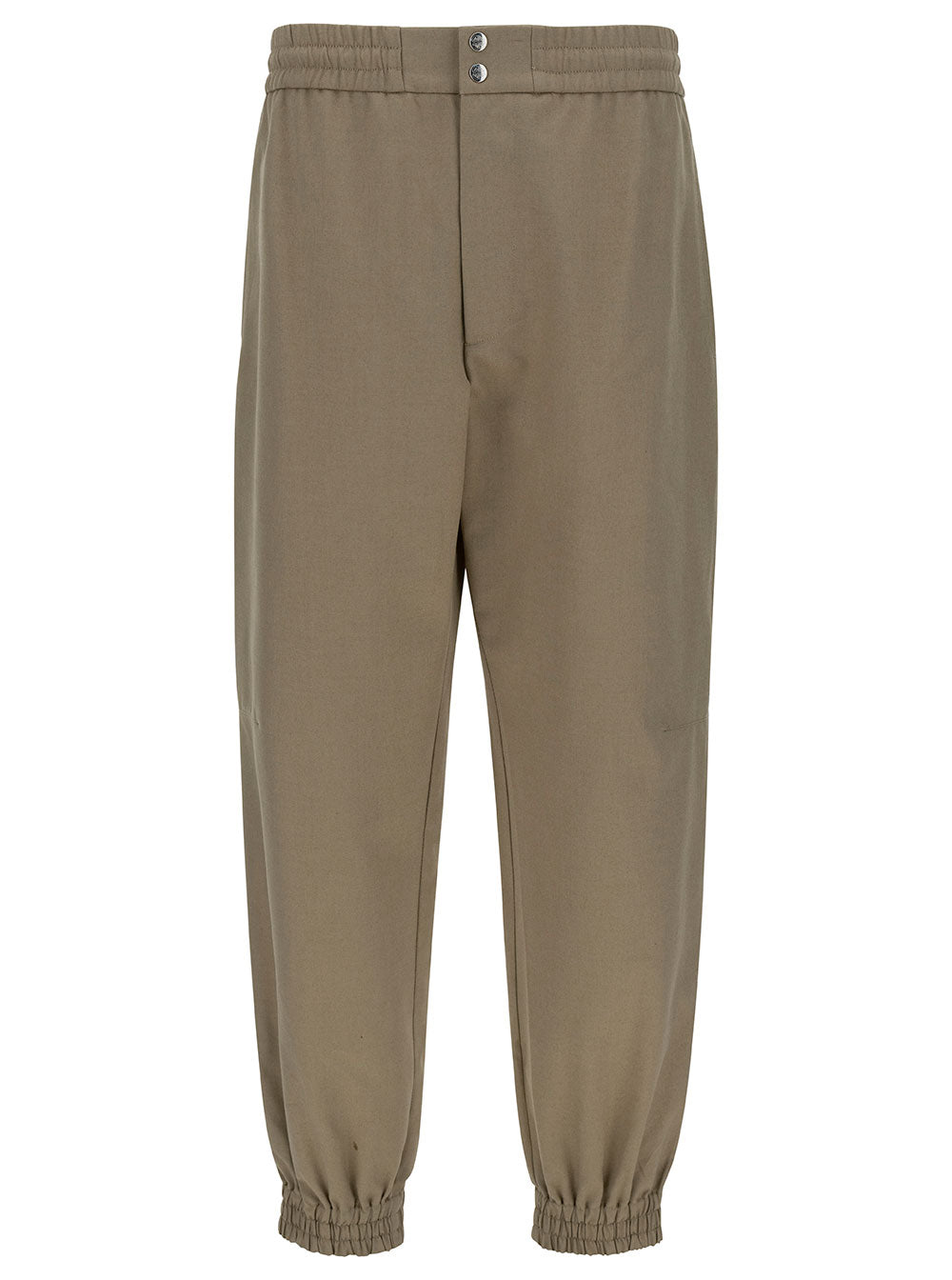 Alexander Mcqueen Men Beige Cargo Pants With Elastic Waistband In Cotton Man by Luosophy