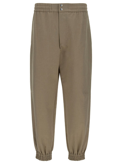 Alexander Mcqueen Men Beige Cargo Pants With Elastic Waistband In Cotton Man by Luosophy