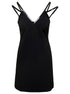 Gucci Women Mini Black Dress With Black Leather Trim And Double Strap In Stretch Viscose Woman by Luosophy