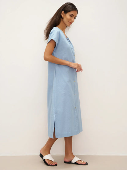 Linen Ladder Tie Simple Dress TAMARA by LINTICO