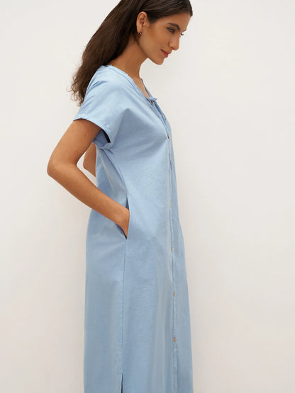 Linen Ladder Tie Simple Dress TAMARA by LINTICO