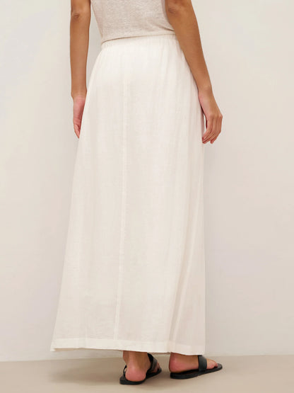 Linen Elastic Waist Drawstring Maxi Skirt NINA by LINTICO