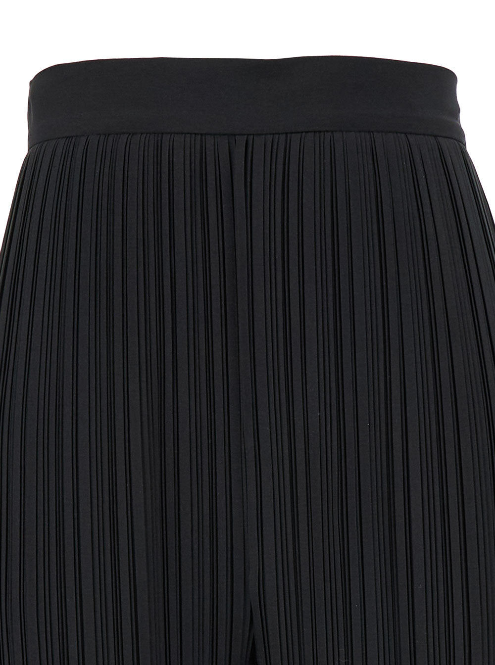 Lanvin Women Black Pleated Pants With Invisible Zip In Crêpe De Chine Woman by Luosophy