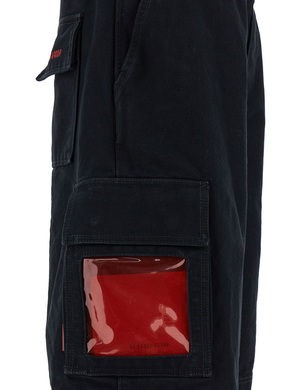44 Label Group Men Black Cargo Bermuda Shorts With Logo Embroidery In Cotton Man by Luosophy