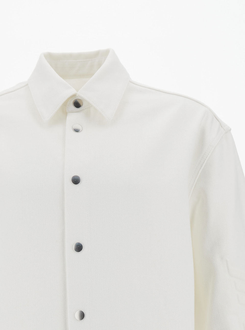 Jil Sander Men White Shirt With Embossed Logo In Denim Man by Luosophy