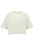 Bottega Veneta Women White Crop T-Shirt With Patch Pockets In Cotton Woman by Luosophy