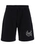 Alexander Mcqueen Men Black Shorts With Contrasting Logo Lettering Print In Cotton Man by Luosophy
