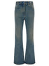 Givenchy Women Light Blue Bootcut Jeans With 4G Detail In Vintage Wash Denim Woman by Luosophy