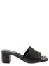 Alexander Mcqueen Women Black Slip-On Sandals With Embossed Logo In Padded Leather Woman by Luosophy