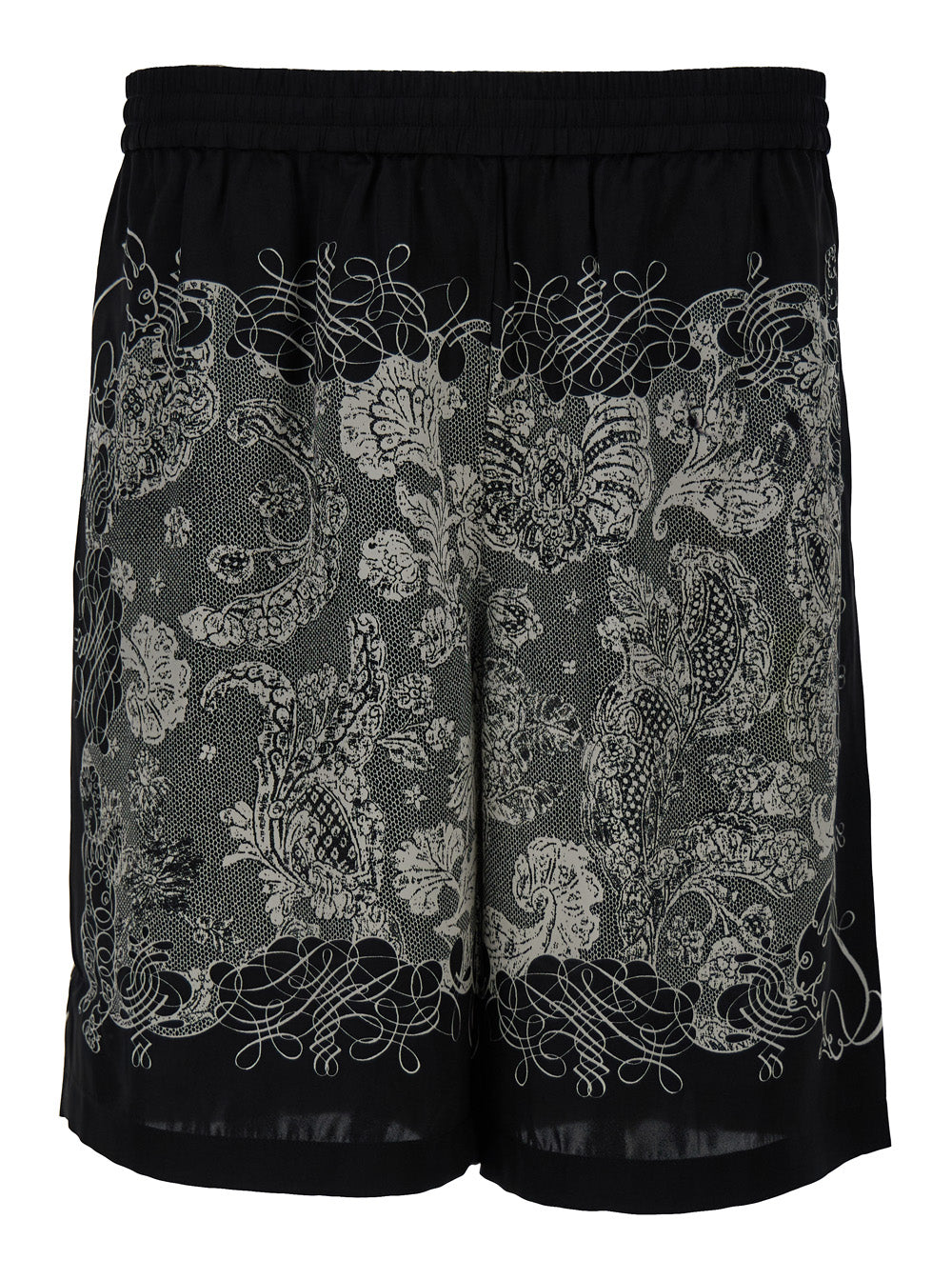 Acne Studios Men White &amp; Black All-Over Graphic Print Sport Shorts In Viscose Man by Luosophy