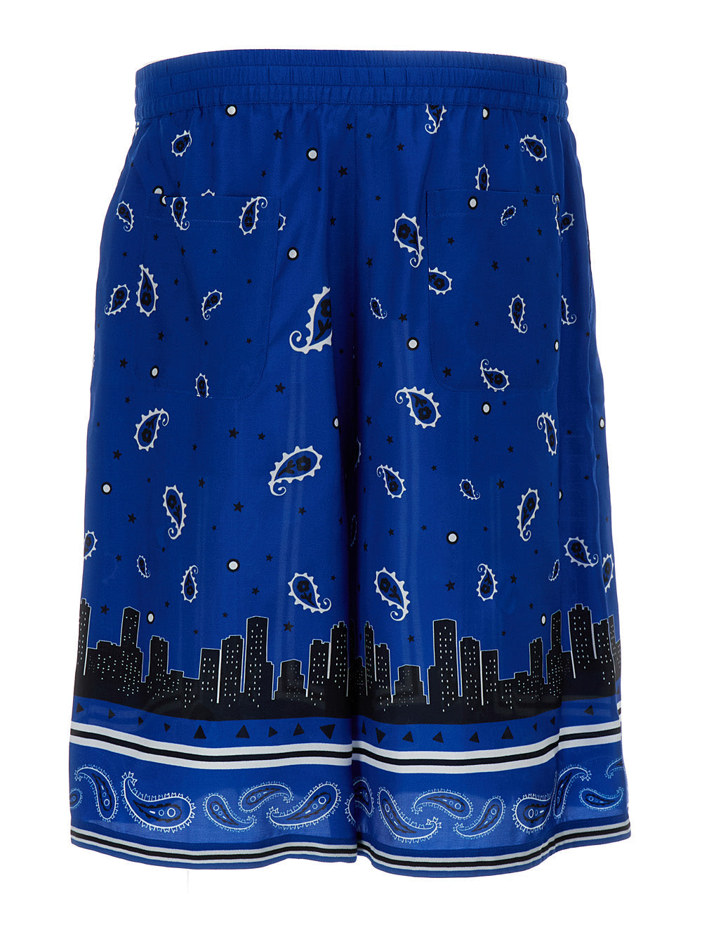 Off-White Men Blue Bandana Paisley Print Shorts In Viscose Man by Luosophy