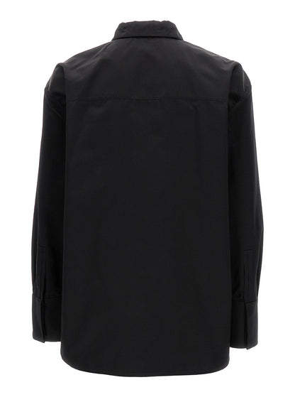 Saint Laurent Men Black Oversize Satin Shirt In Silk Woman by Luosophy