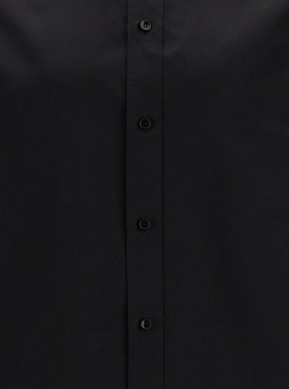 Saint Laurent Men Black Oversize Satin Shirt In Silk Woman by Luosophy
