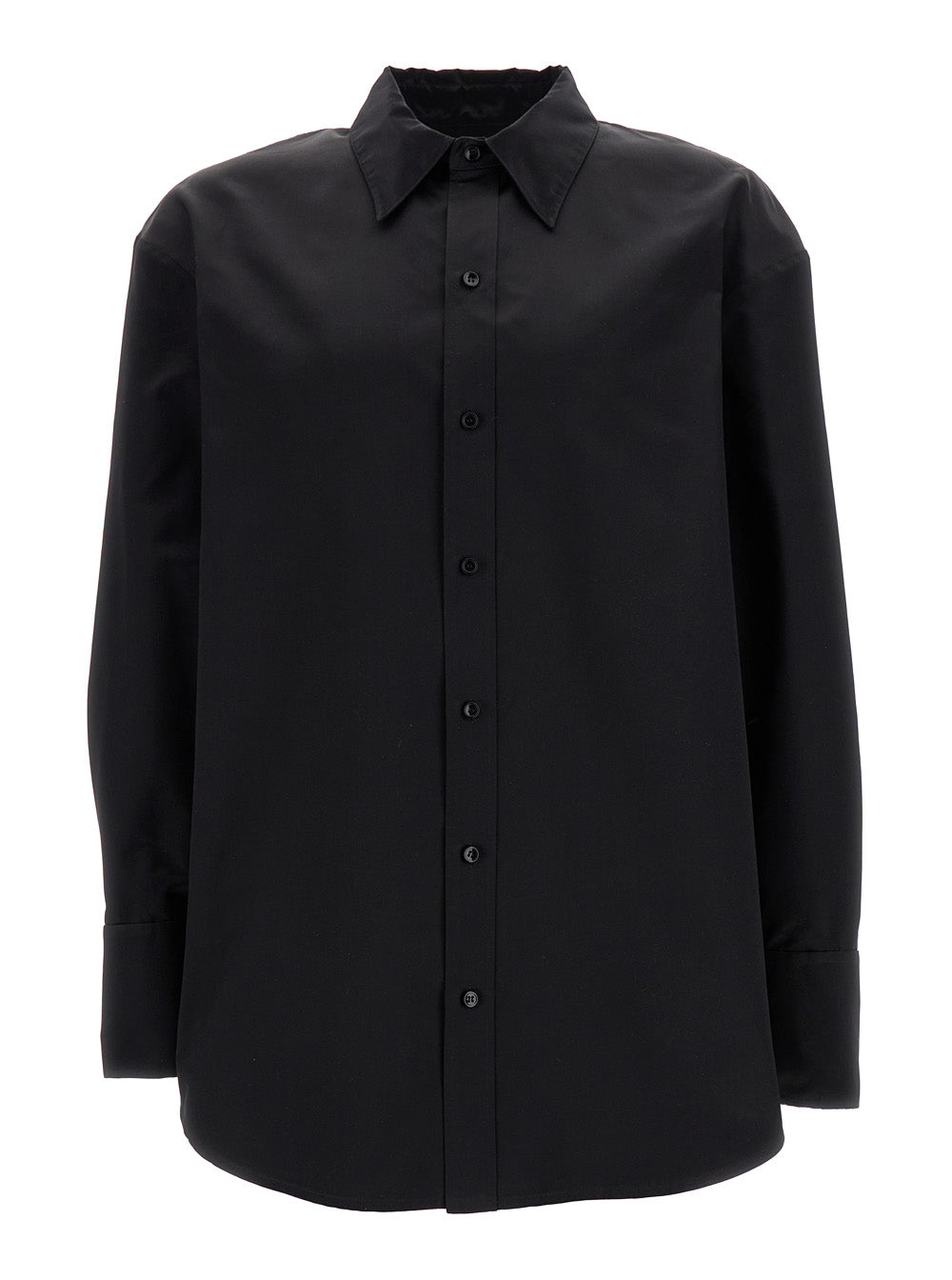 Saint Laurent Men Black Oversize Satin Shirt In Silk Woman by Luosophy