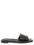 Alexander Mcqueen Women Black Quilted Sandals With Logo Motif In Leather Woman by Luosophy