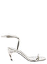 Alexander Mcqueen Women Silver Sandals With Armadillo Heel In Metallic Leather Woman by Luosophy