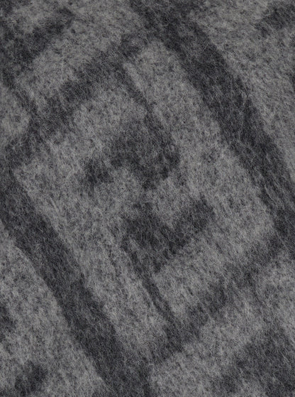 Fendi Men Grey Sweater With Jacquard Ff Motif In Wool Man by Luosophy