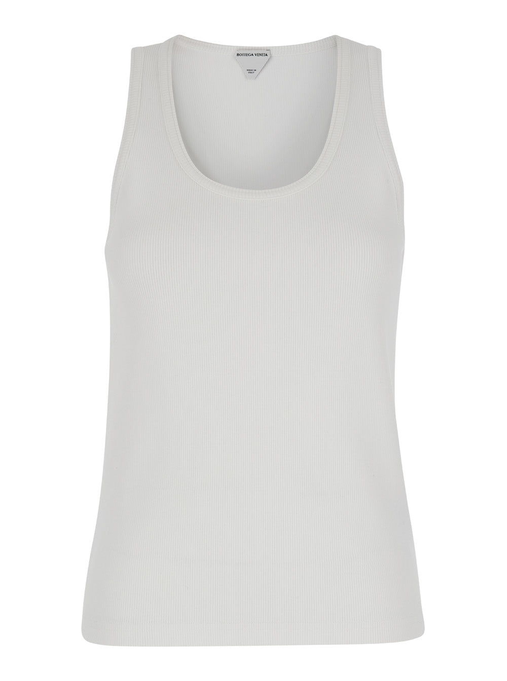 Bottega Veneta Women White Ribbed Tank Top With U Neckline In Cotton Woman Bottega Veneta by Luosophy