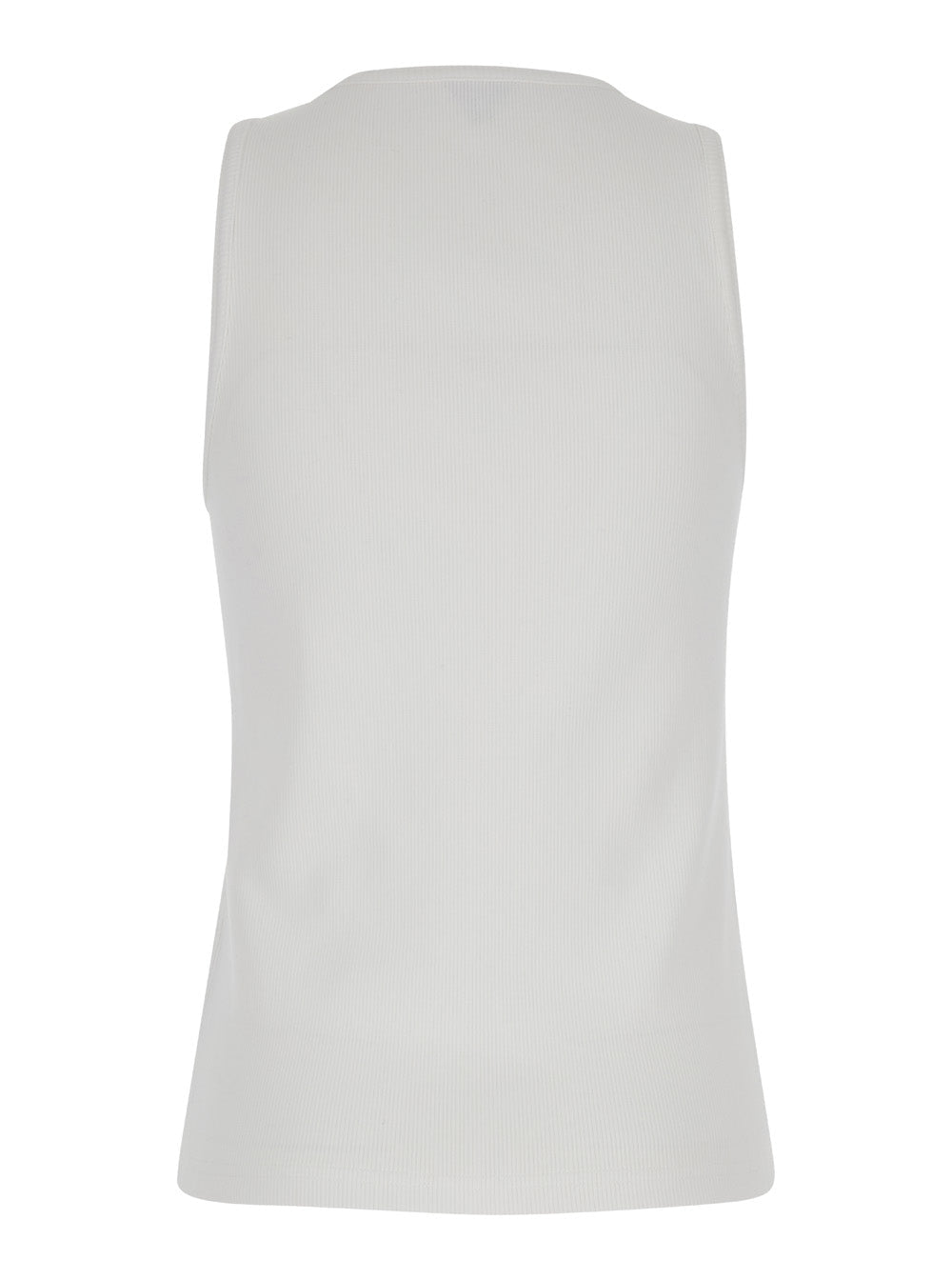 Bottega Veneta Women White Ribbed Tank Top With U Neckline In Cotton Woman Bottega Veneta by Luosophy