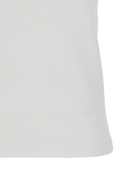 Bottega Veneta Women White Ribbed Tank Top With U Neckline In Cotton Woman Bottega Veneta by Luosophy