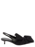 Balenciaga Women Black Slingback Pumps With Knot Detail In Leather And Cotton Woman by Luosophy
