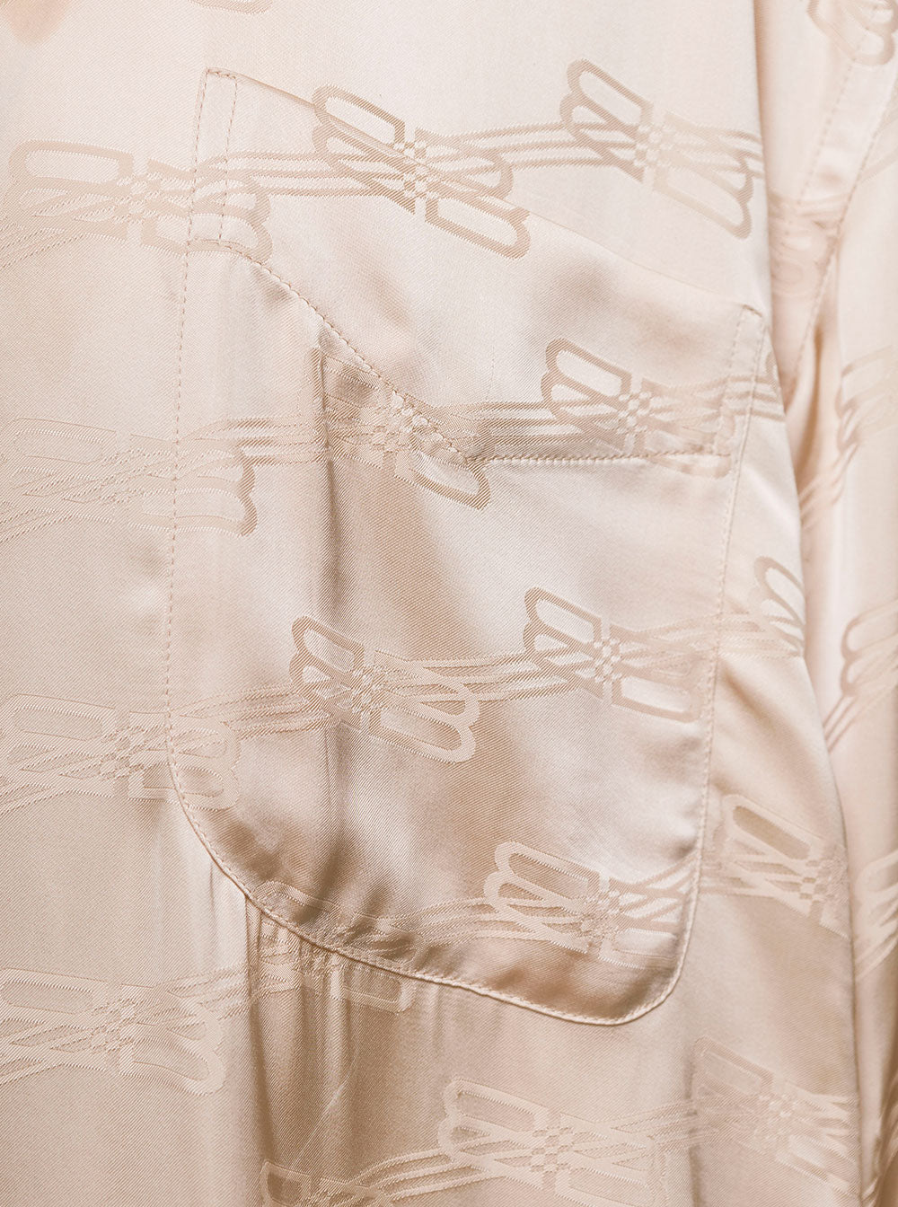 Balenciaga Women Beige Shirt With Logo Pattern In Viscose Woman by Luosophy