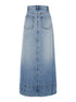 Sportmax Women Maxi Light Blue Skirt With Reversed Front And Rear In Denim Woman by Luosophy