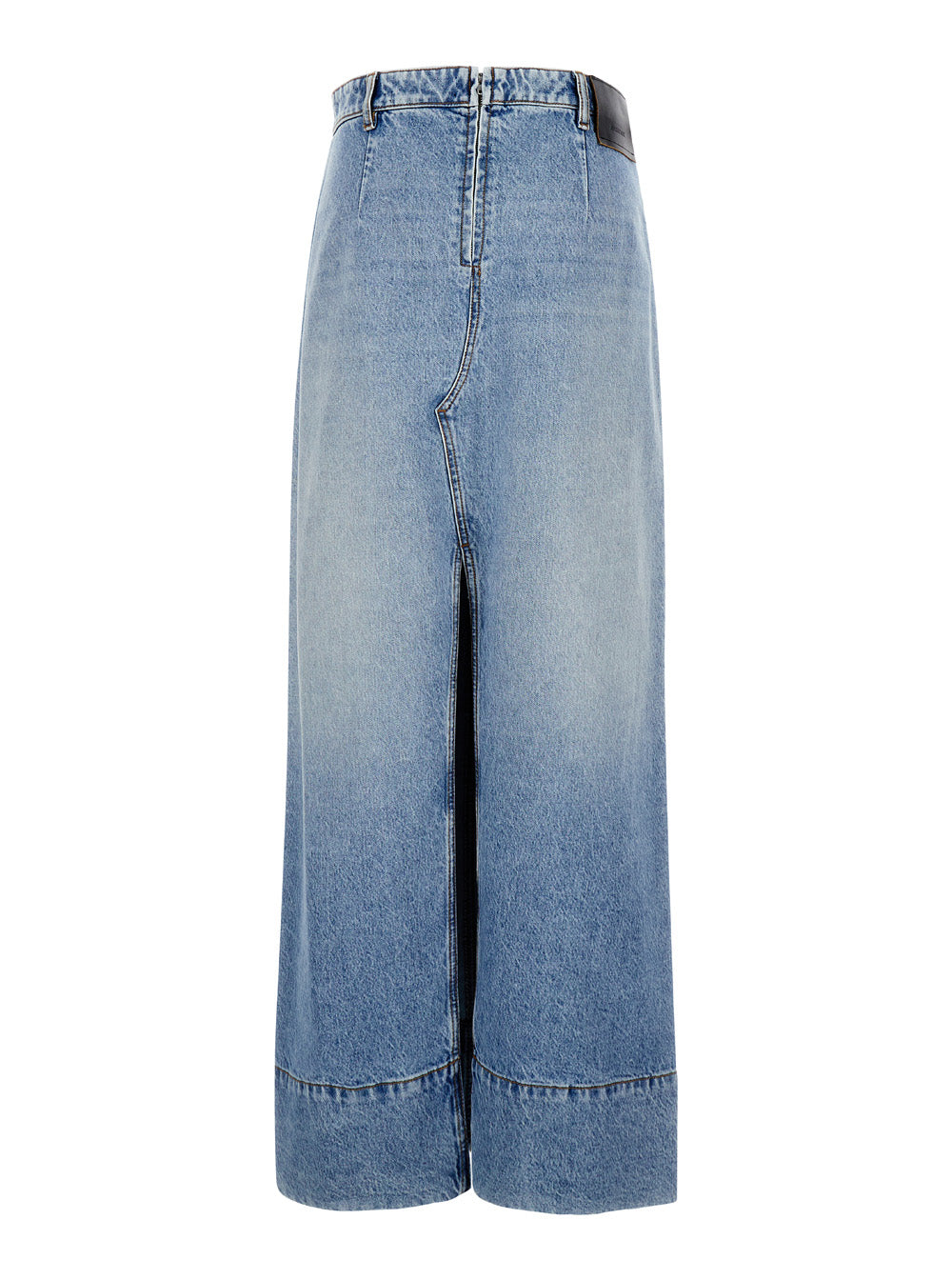 Sportmax Women Maxi Light Blue Skirt With Reversed Front And Rear In Denim Woman by Luosophy