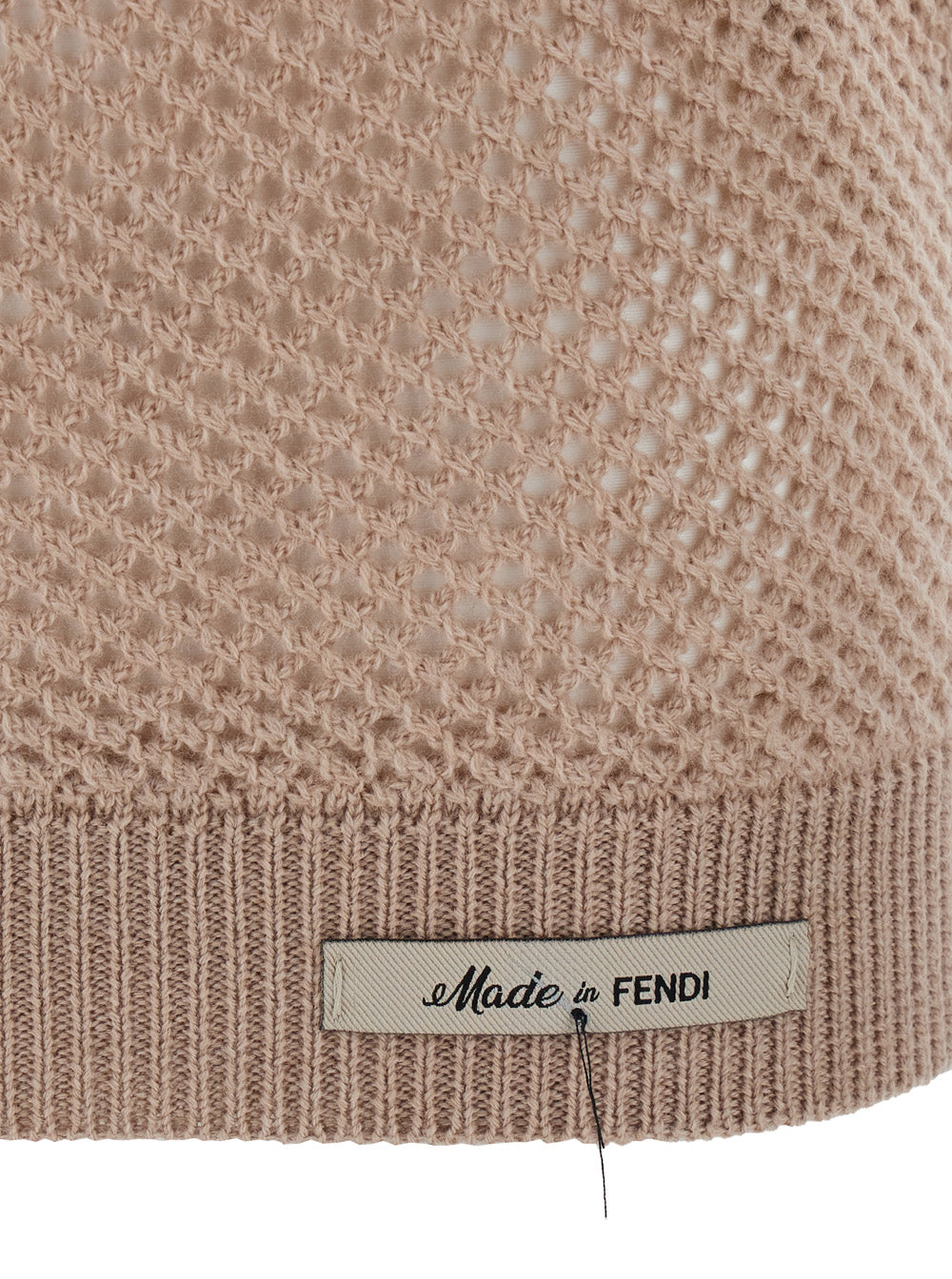 Fendi Men Beige Open Knit Work Sweater In Wool Man by Luosophy