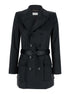 Saint Laurent Women Black Double-Breasted Jacket In Cotton Woman by Luosophy