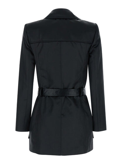 Saint Laurent Women Black Double-Breasted Jacket In Cotton Woman by Luosophy