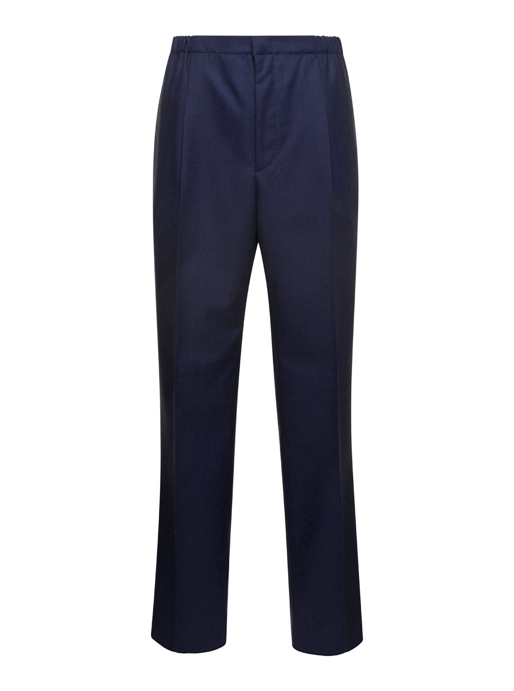 Fendi Men Blue Straight Pants In Wool Man by Luosophy
