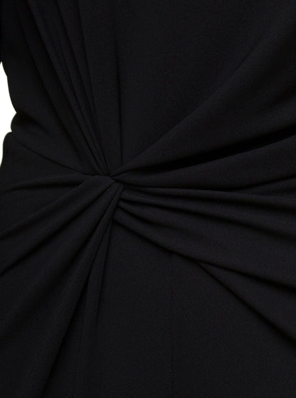 Saint Laurent Women Black One-Shoulder Jumpsuit With Side Gathering In Jersey Woman by Luosophy