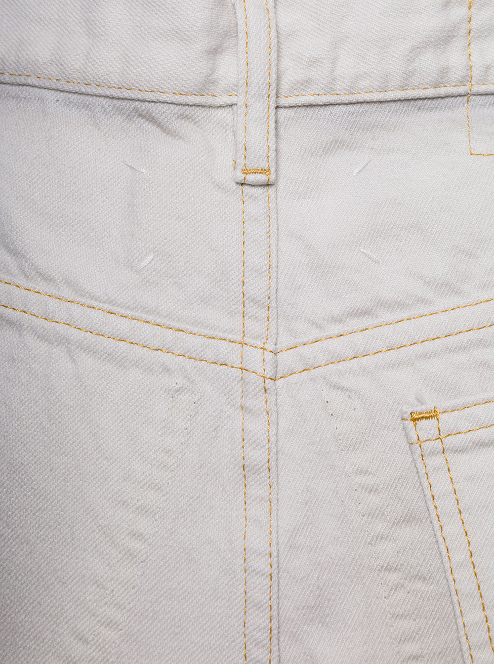 Maison Margiela Women White 5-Pocket Style Straight Jeans With Contrasting Stitching In Cotton Denim Woman by Luosophy