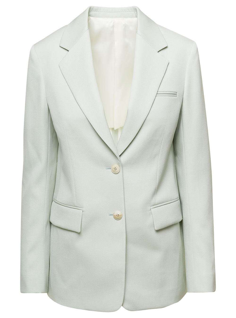Lanvin Women Light Green Mono-Breasted Blazer With Pockets In Wool Woman by Luosophy