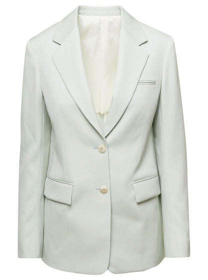 Lanvin Women Light Green Mono-Breasted Blazer With Pockets In Wool Woman by Luosophy