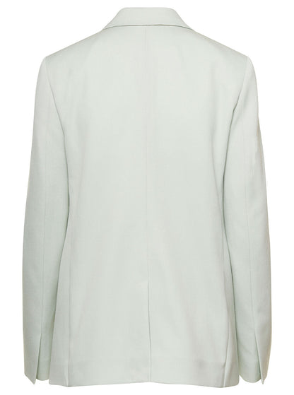 Lanvin Women Light Green Mono-Breasted Blazer With Pockets In Wool Woman by Luosophy