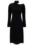 Ferragamo Women Midi Black Dress With Cut-Out And Long Sleeve In Viscose Blend Woman by Luosophy