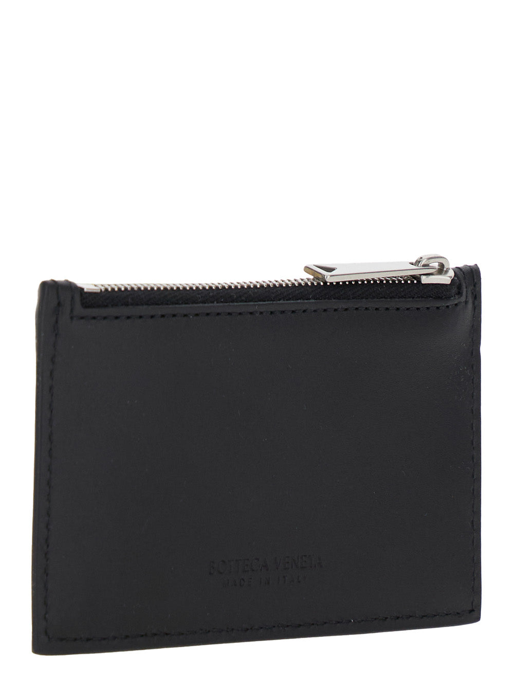 Bottega Veneta Men Black Card-Holder With Intreccio Motif In Leather Man by Luosophy