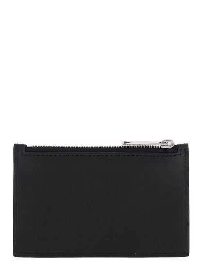 Bottega Veneta Men Black Card-Holder With Intreccio Motif In Leather Man by Luosophy