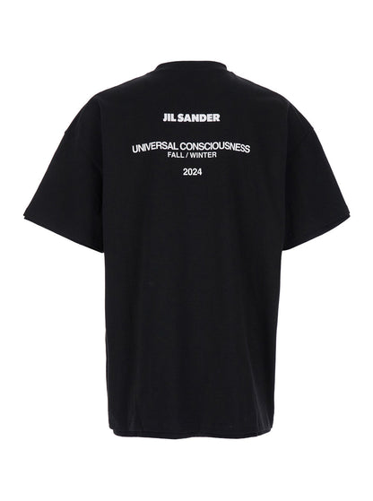 Jil Sander Men Black Double-Layers T-Shirt In Cotton Man by Luosophy