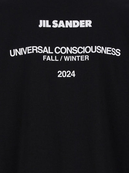 Jil Sander Men Black Double-Layers T-Shirt In Cotton Man by Luosophy