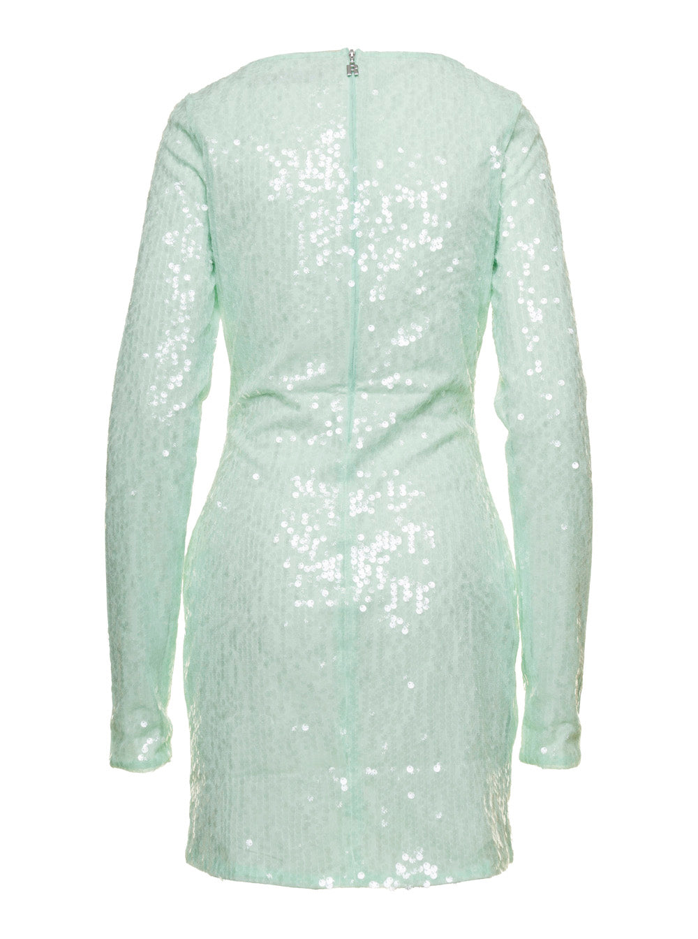 Rotate Women Mini Green Dress With All-Over Sequins In Recycled Fabric Woman by Luosophy