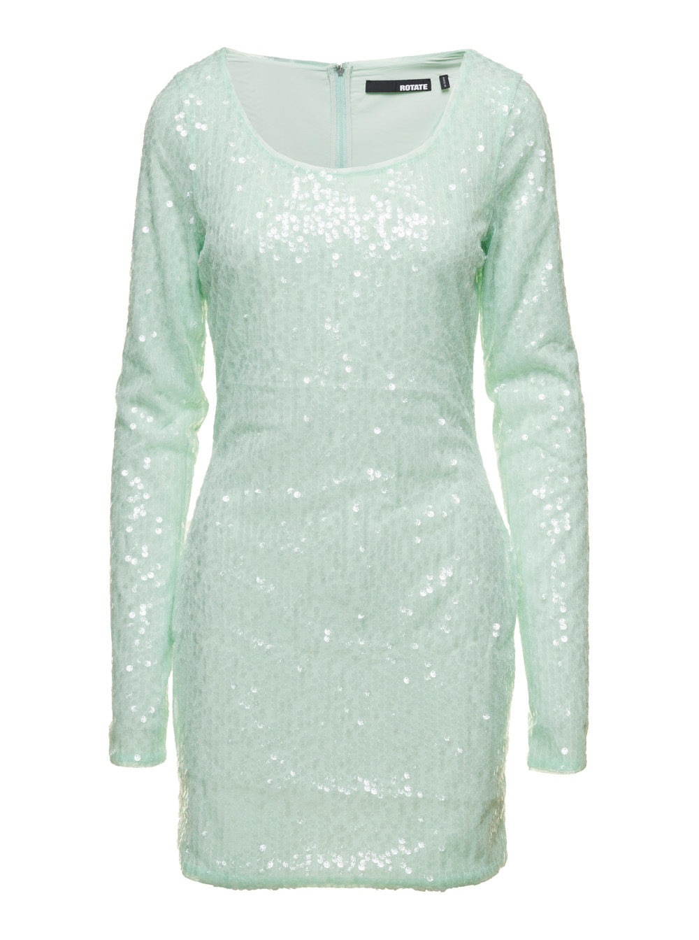 Rotate Women Mini Green Dress With All-Over Sequins In Recycled Fabric Woman by Luosophy