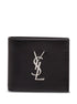 Saint Laurent Men Black Leather Wallet With Logo by Luosophy