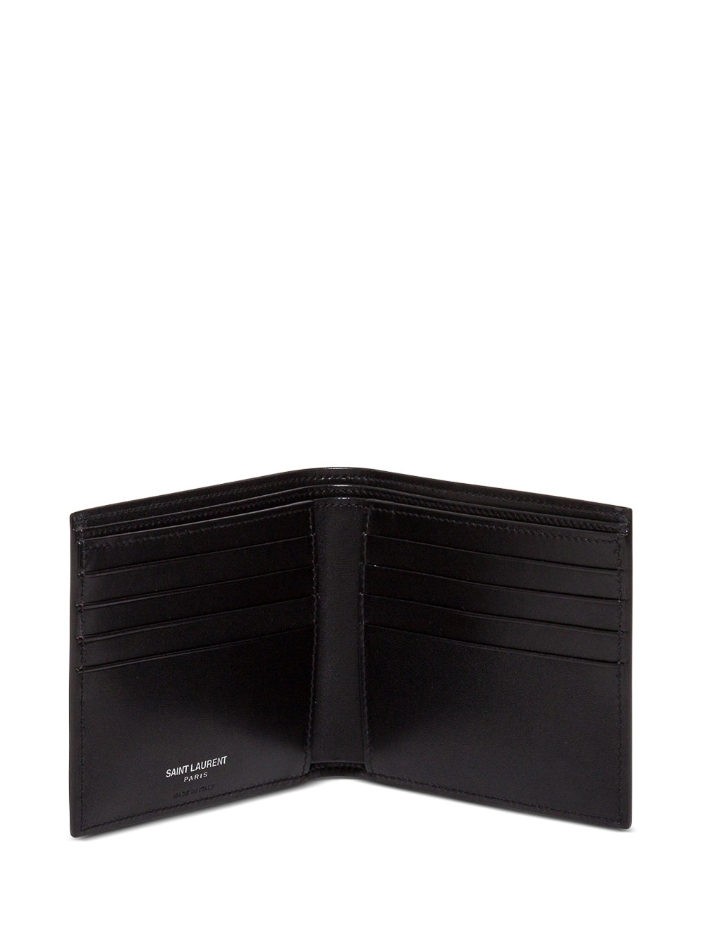 Saint Laurent Men Black Leather Wallet With Logo by Luosophy